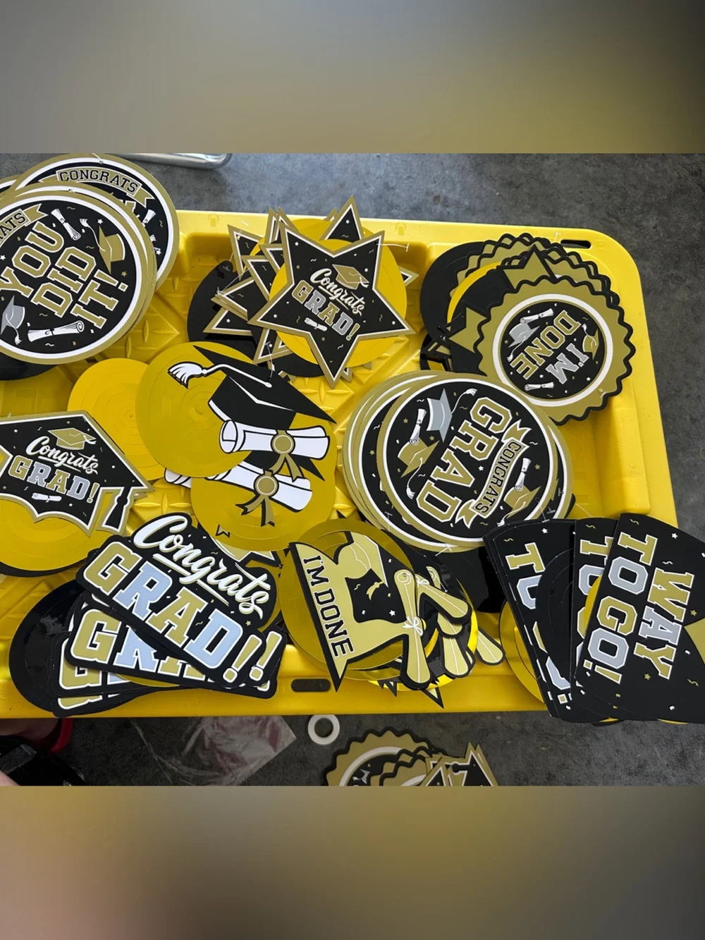 Graduation Party Supplies Pack - Gold, Yellow, Silver & Black plus more